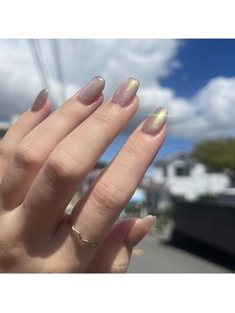 オーロラ×マグネットネイル