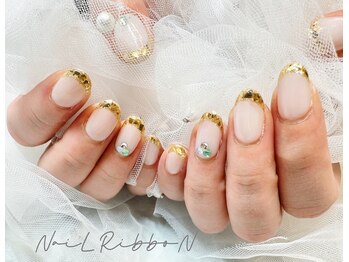 アイラッシュ アンド ネイル リボン 池袋店(RibboN)/[139]ガラスフレンチ　¥6990