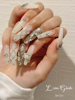 ルナグランデ(Luna Glade)の写真/【華やかに盛りたい派に◎】持ち込みデザイン無制限ゴテゴテ10本アート16980円☆パーツ無制限付け放題