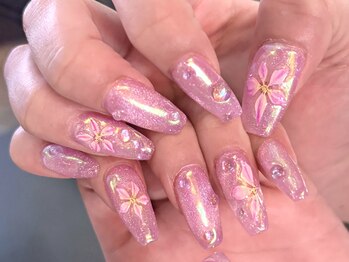 ユニネイル 池袋(Uni Nail)/うるつやお花ネイル♪