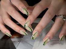 アース コアフュールボーテ 富山婦中店(EARTH coiffure beaute)/グリーン春ネイル¥7500