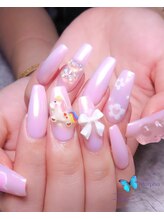 モルフォ 千駄ヶ谷(Morpho)/3Dパーツ×シルクミラーネイル