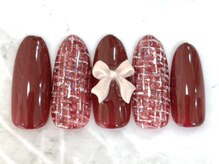 ヘアアンドネイル ミューズ 新浦安店(HAIR&NAIL MUSE)/大人赤ツイードリボンボルドー