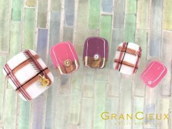 クアトログランシュ 青葉台(QUATRO×GranCieux)/チェック×ミラーネイル