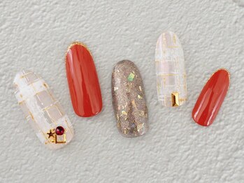 フーラネイル(fu-ra nail)/チェック柄ネイル