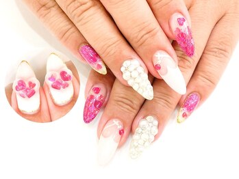 ネイルコレクション ピンク(Nail Collection Pink)/ジェル定額9990★ハートフレンチ