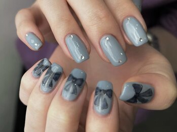 クレモアネイル 池袋西口店(CLEMORE NAIL)/鉛筆リボンネイル