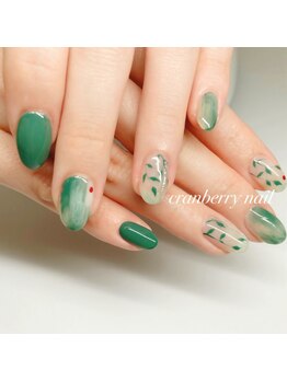 クランベリーネイル 代官山 恵比寿(cranberry nail)/リーフ×ニュアンス