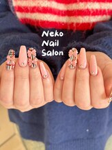 ネコ(Neko)/長さだし　ピンク　チェック