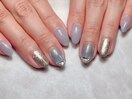 ベビーブルーのシンプルネイル