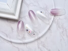 紫陽花風ホロフラワーネイル