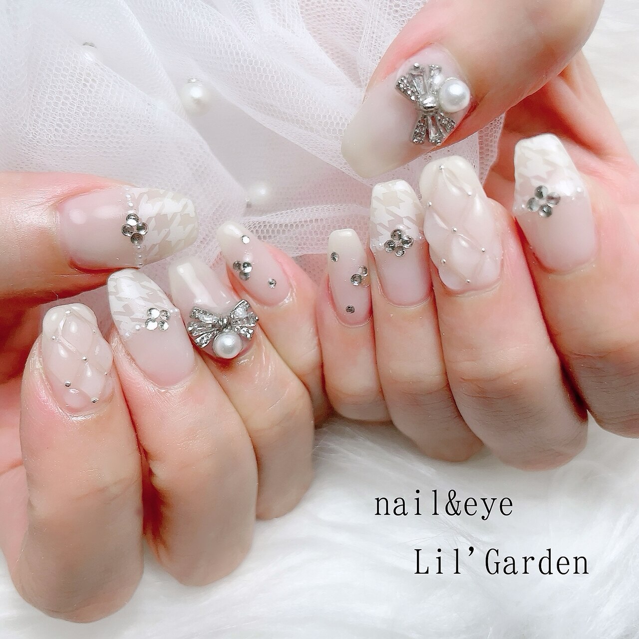 オーダー専】 冬 ツイード 量産型 千鳥柄 シルバー クリスマス