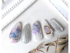 上品紫陽花ネイル