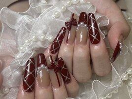 クリスマスチェックネイル