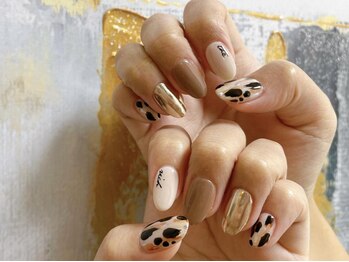 キキネイル たまプラーザ店(kikinail)/9.10月定額B レオパードネイル