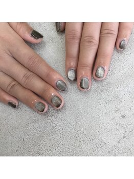 ブラウンマグネットネイル