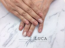 ネイルアトリエルカ(nail atelier LUCA)/W-205 テラコッタ×氷ネイル