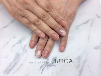 ネイルアトリエルカ(nail atelier LUCA)/W-205 テラコッタ×氷ネイル