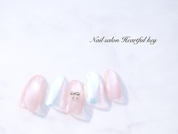 ネイルサロン ハートフルキー(Heartful key)/艶マグ+オーロラ¥9000
