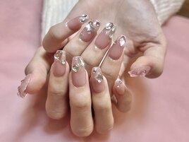 : キラキラストーンネイル