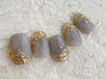 アイネイルズ 池袋店(I-nails)/ゴールドミラー囲みネイル