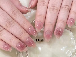 チークネイル×大きめパーツ
