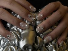 クレモアネイル 池袋西口店(CLEMORE NAIL)/ホワイト凸凹シルバー