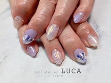 ネイルアトリエルカ(nail atelier LUCA)/M-709 フラワー×バカラネイル