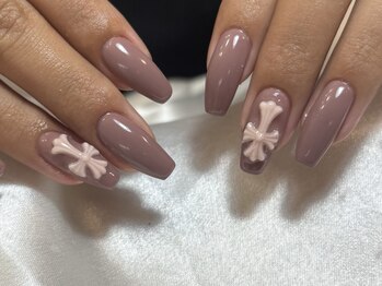 マラマネイル(Malama Nail)/艶カラー×クロムモールド×秋