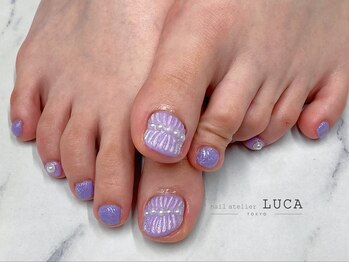 ネイルアトリエルカ(nail atelier LUCA)/M-287 紫陽花カラーフットネイル