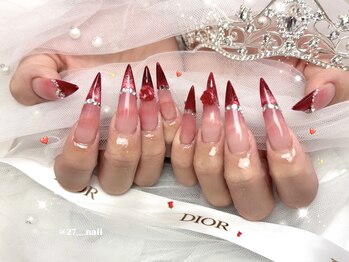 ベルグローアルファネイル(BELLE GROW ALPHA NAIL)/赤フレンチ