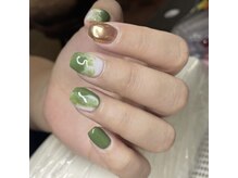 ミスネイル 沖縄コザ店(Ms.naiL)/ハンドネイル／抹茶ラテ