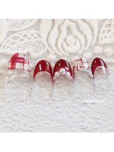 たゆ ネイル(たゆnail)/ボルドーチェック冬ネイル