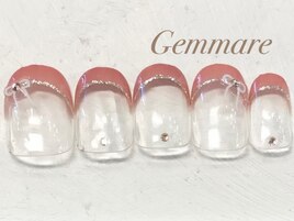 ガーリーフレンチリボンネイル