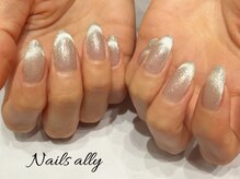ネイルズアリー 立川店(Nails ally)/水光マグネット×シルバーラメ