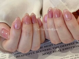 シンプルラメチークネイル