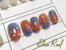 ネイルアンドまつげエクステ ブルーリーフ 四谷三丁目店(Blue Reef)/サンセットミラーネイル