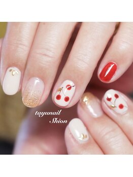 たゆ ネイル(たゆnail)/春のさくらんぼネイル