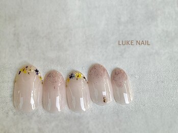 ルークネイル 恵比寿店(LUKE NAIL)/ドライフラワーフレンチ　花　春