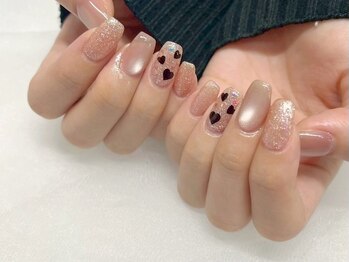 ハートネイル/グリッターネイル
