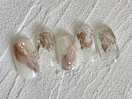 シアーホワイト×箔ニュアンス