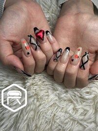 バレンタインネイル