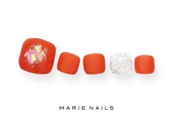 マリー ネイルズ いわきラトブ店(MARIE NAILS)/定額5,000円税込 レッド 0818a