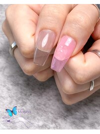 淡～いクリアロングネイル