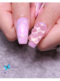 ハリボーネイル×ミラーネイル