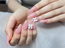 アモールビューティー 新宿店(Amor Beauty)/チップ長さだしアート2本リボン