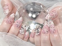 プティネイル 池袋(Puty Nail)/ハートヒョウ柄ネイル　スカルプ