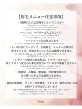 リッシュ(Rish)/眉毛メニュー注意事項