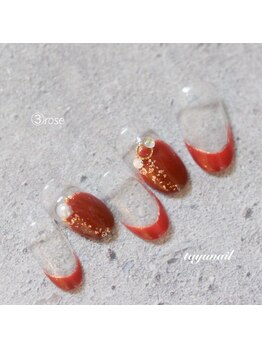 たゆ ネイル(たゆnail)/11月新作☆秋変形フレンチネイル