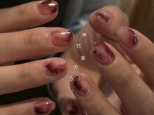 クルネ(QULNE)/モヤモヤネイル/ボルドーネイル